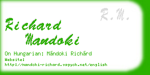 richard mandoki business card