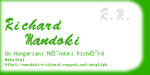richard mandoki business card